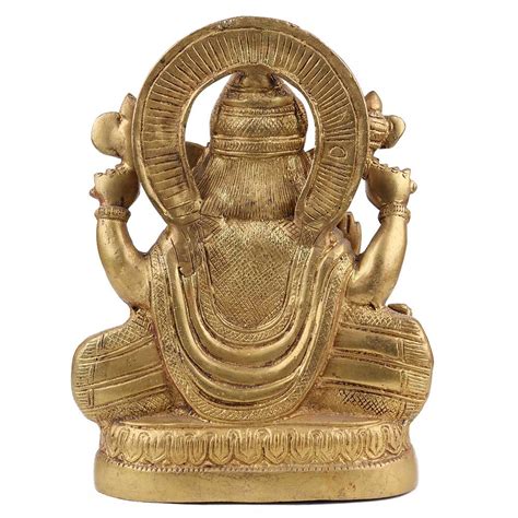 Handmade Golden Brass Lord Ganesha Blessing pose
