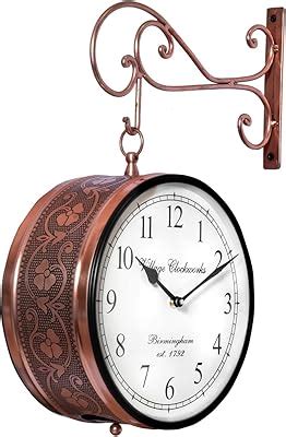 Buy CRAFTEL Metal Analog Railway Station Clock Double Sided Vintage ...