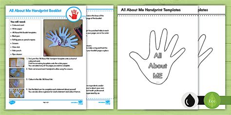 All About Me Handprint Booklet