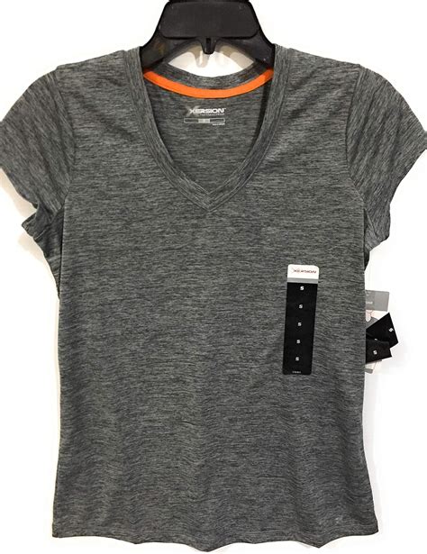 Xersion Performance V Neck tee (Medium Heather Grey, S) at Amazon Women’s Clothing store