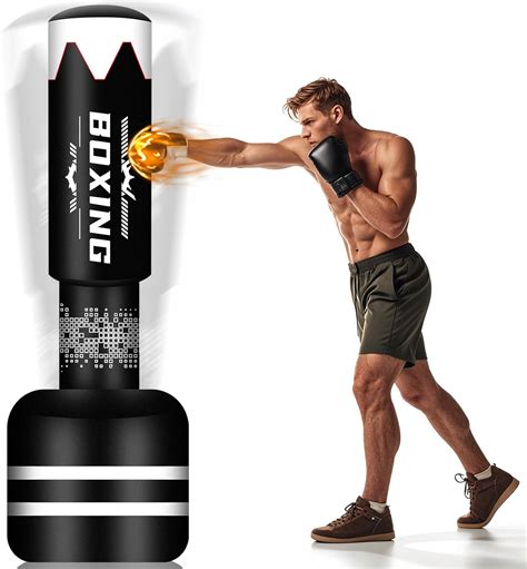 YORWHIN 71'' Standing Heavy Punching Bag for Adults, Black, Boxing ...