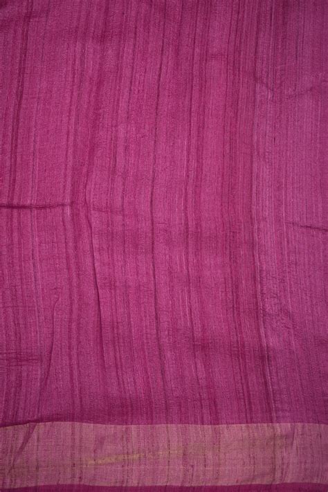 Zari Border Plain Magenta Pink Tussar Silk Saree – Sundari Silks