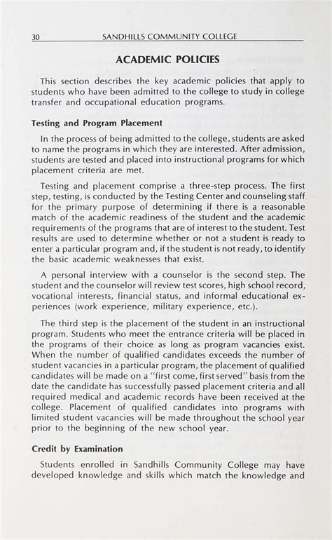 Sandhills Community College Course Catalog [1980-1982]