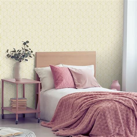 Buy Livebor Gold Peel and Stick Wallpaper Geometric Hexagon Wallpaper ...