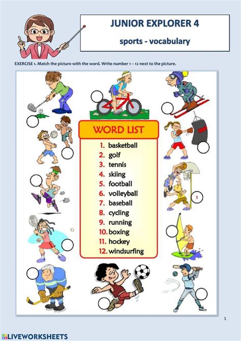 Sports Worksheet 的图像结果