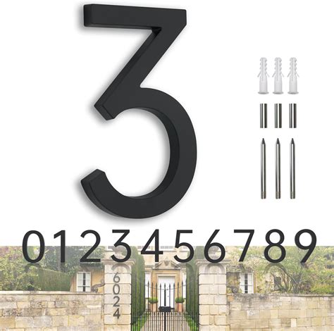 Amazon.com: 7 Inch Modern House Numbers outside,Street Metal Black ...