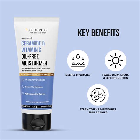 Ceramide & Vitamin C Oil-Free Moisturizer - 100g – Dr Sheth's
