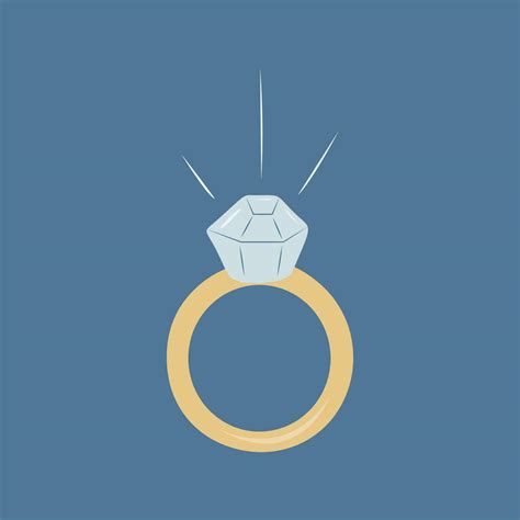 Wedding gold ring with stone on blue background 34826866 Vector Art at ...