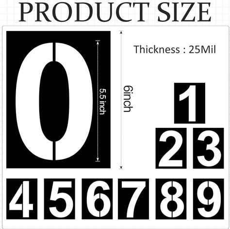 Buy 6 Inch Number Stencils Set 0-9 Address Number Stencil Templates ...