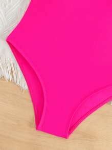 SHEIN Tween Girl Solid One Piece Swimsuit Summer Holiday | SHEIN USA