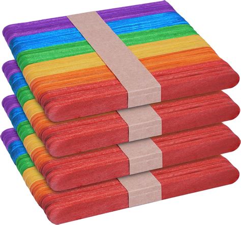 Amazon.com: KTOJOY 100 Pcs Colored Craft Sticks Ice Cream Sticks ...