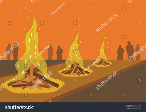 Open Air Cremation Funeral Pyre Concept Stock Vector (Royalty Free ...