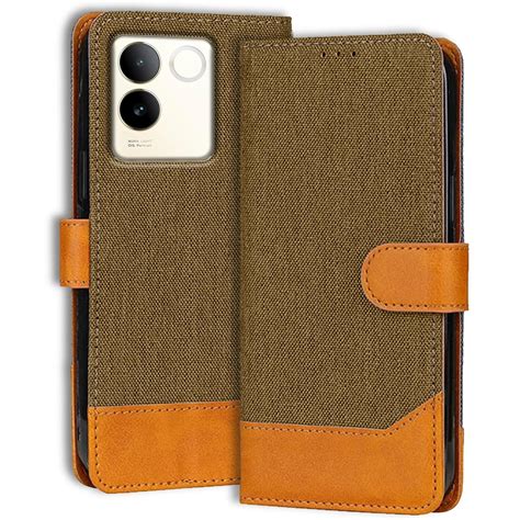 Accesorios Denim & Leather Flip Cover for Vivo T2 Pro 5G | Inbuilt ...