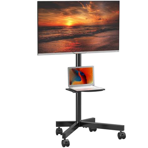 Mobile TV Carts on Wheels for 21-60 Inch Flat/Curved Panel Screens TVs - Height Adjustable Floor ...
