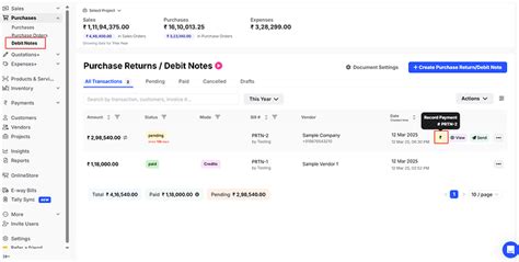 How to record payment against Debit Note/Purchase Return? - General - Swipe