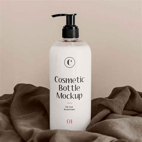 Free Pump Dispenser Cosmetics Bottle Mockup - Package Mockups