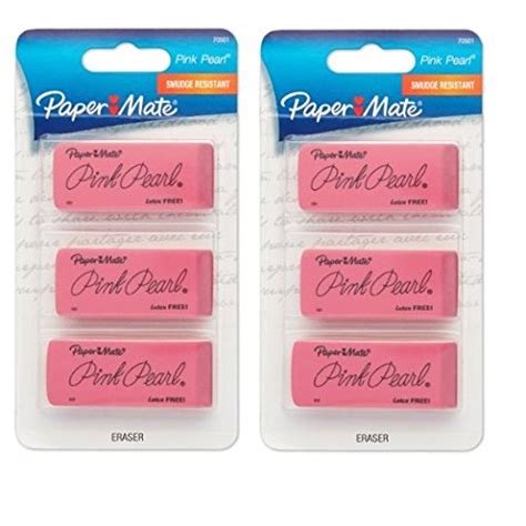Paper Mate Pink Pearl Premium Erasers, 3 Pack, Large (70501) (2, 3 Pack ...