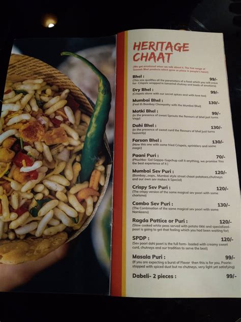 Menu at The Chaat Cafe by Ganesh Bhel, Pune, FRRM+Q9Q