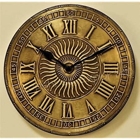 Buy Vintage Clock Hand-Crafted Wood and Brass Wall Clock / 10 Inches ...