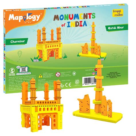Imagimake Kids Mapology Monuments of India Building Blocks - Charminar ...