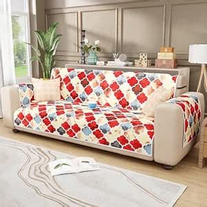 Lukzer 3 Seater Quilted Reversible Dessert Jewel Design Sofa Cover Mat ...