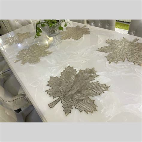 Leaf Laser Cut Metallic Look Placemat Set of 6 – Loomsmith