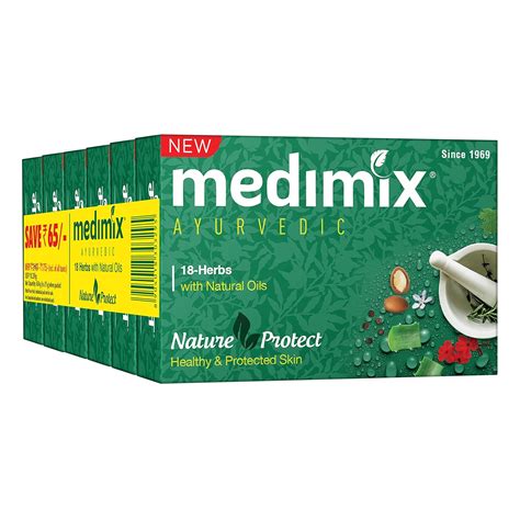 Buy Medimix Ayurvedic Classic 18 Herbs Bathing Soap 75g (Buy 5 Get 1 ...