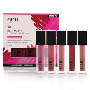 Buy Enn Long Lasting Semi Matte Liquid Lipsticks with 12 Hour Coverage ...