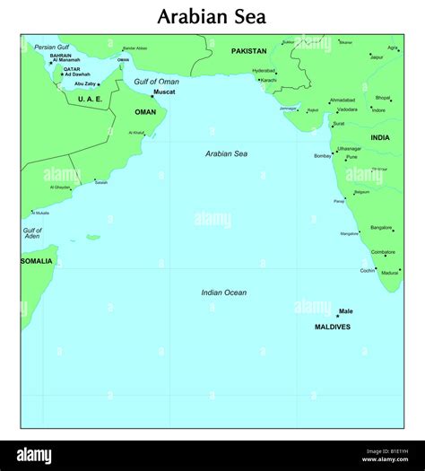 Arabian Sea map Stock Photo - Alamy