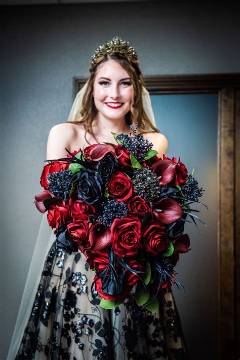 Black, Red and Burgundy Silk Wedding Flowers - Reveal and Review — Silk ...