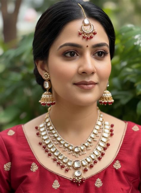 Maroon Nikki Kundan Jewellery Set – Kundan Store