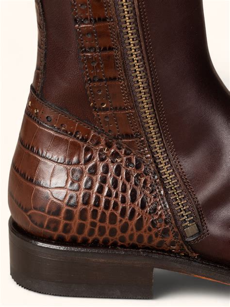 Tall Mock Croc Spanish Boots in Brown Leather – The Spanish Boot Company