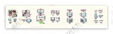各式家庭餐厅厨房CAD设计方案平面立面图库 - 迅捷CAD图库