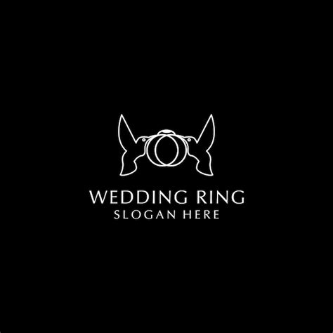 Wedding ring logo design icon template | Premium Vector
