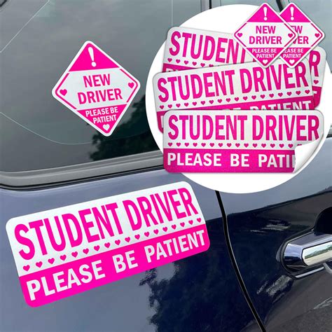 Amazon.com - Sticky Expressions | (3 Pcs) Student Driver Stickers for ...