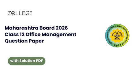 Maharashtra Board Class 12 Office Management Question Paper 2026 with ...