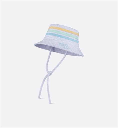Baby Bucket Hat Heathered Gray Cotton Fleece | DIOR
