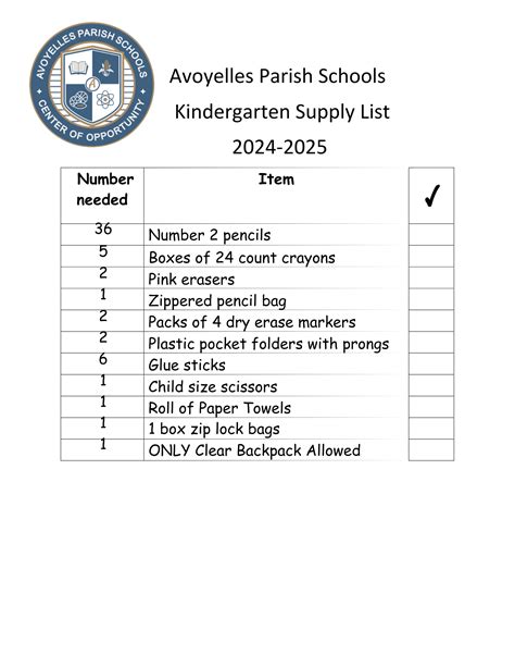 Supply Lists