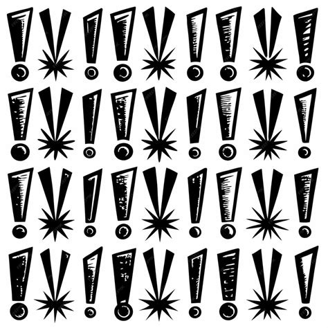 24 points d'exclamation dessinés à la main | Vecteur Premium généré à ...