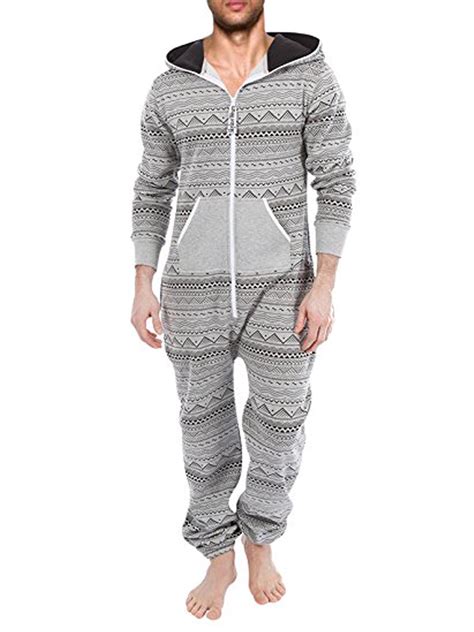 Men's Sleepwear One Piece Pajamas Unisex Non Footed Playsuit Adult ...