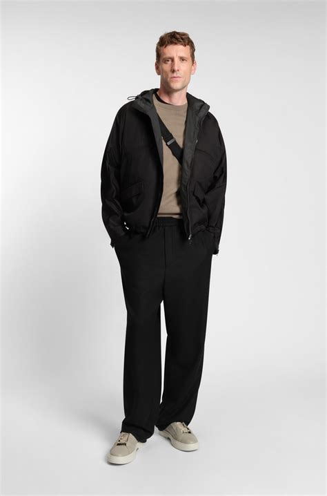 BOSS - Tapered-fit trousers in a wool blend - Black