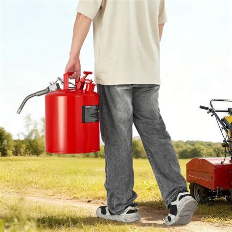VEVOR Safety Gas Can, 5 Gallon Type II Red Safety Can for Gasoline with ...