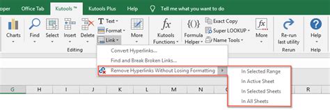 Easily Remove Links & Hyperlinks in Microsoft Excel with Kutools