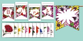 * NEW * Flowers-Themed Birthday Chart and Banner - Twinkl