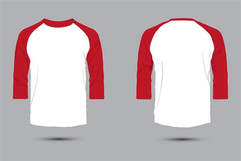 Raglan sleeve t-shirt mockup front and back view 22397421 Vector Art at ...