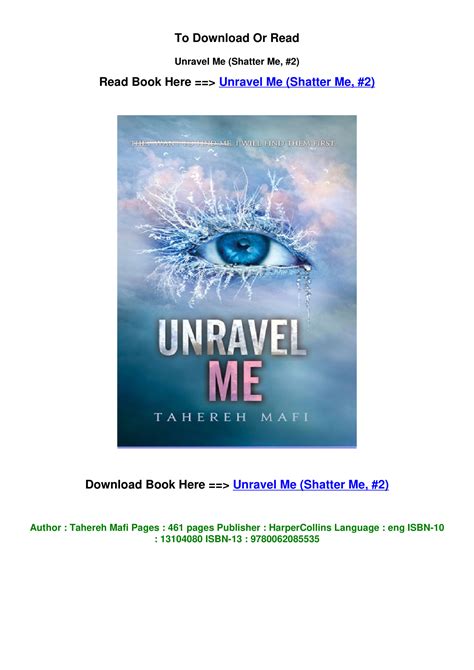 pdf download Unravel Me Shatter Me 2 By Tahereh Mafi.pdf | DocDroid