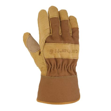 Buy Carhartt Men's Grain Leather Work Glove with Safety Cuff, Brown ...