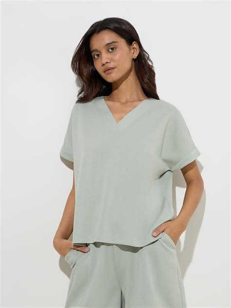 Buy Wunderlove Sage Solid Top from Westside