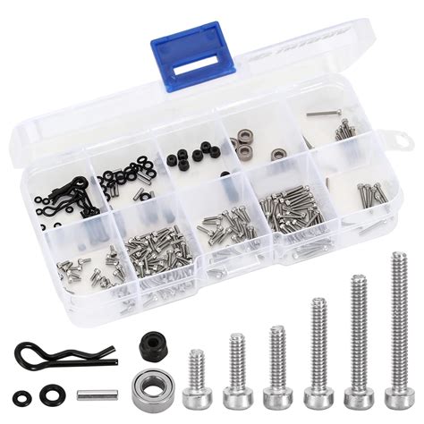 INJORA RC Screws Kit Stainless Steel Screws Set with Box for 1/18 1/24 ...