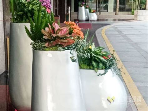 玻璃钢组合花盆美陈商场装饰花盆花器田园蛋形花器定制室